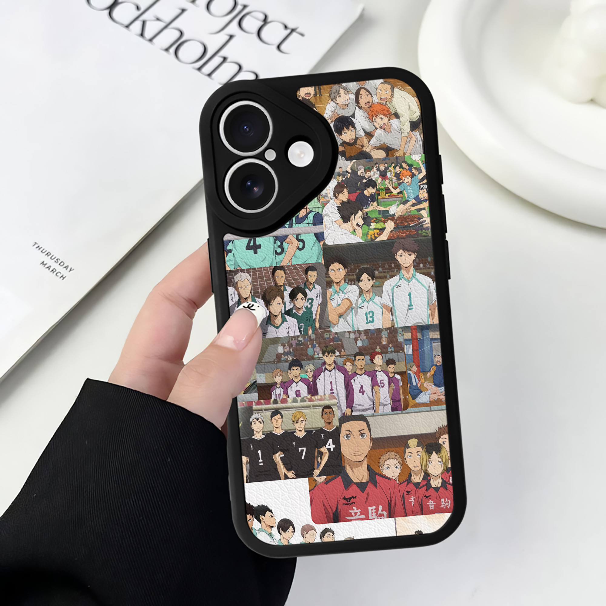 （画像用） ハイキュー!! Haikyu!! 【iPhone 16シリーズ対応】シリコンスマホケース（レザー調） 材質：シリコン